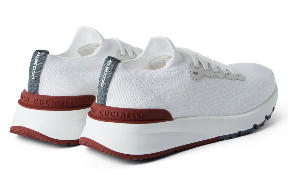 Brunello knitted low-top sneakers "White"