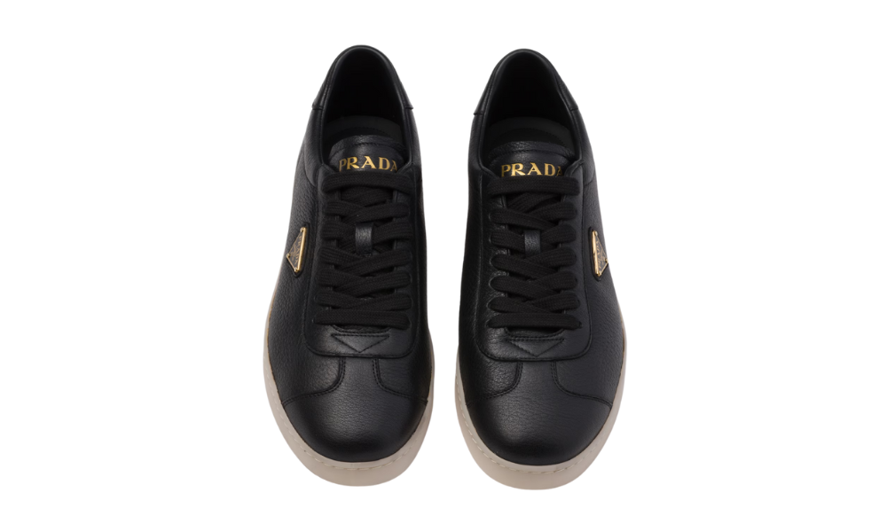 Prada Lane Leather Sneakers 'Black'