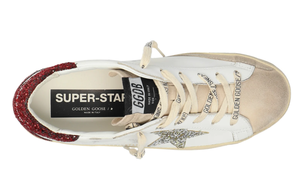 Super Star Sneakers - Golden Goose Deluxe Brand - Leather " White/Burgundy"