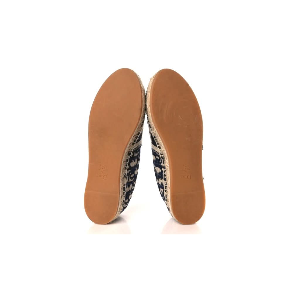 CHRISTIAN DIOR Oblique Embroidered Granville 15mm Espadrilles 38.5 Deep Blue - Copva
