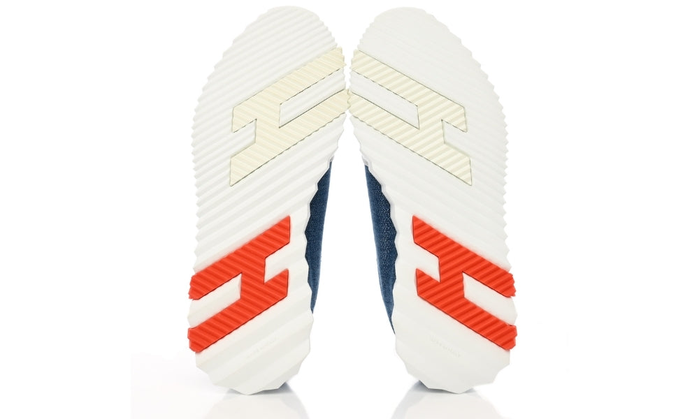 Herms Denim Suede Goatskin Bouncing "Bleu Clair White"