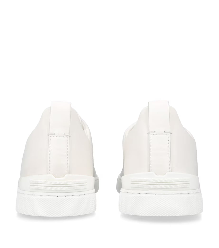 Zgna Crocodile Leather Triple Stitch Sneakers