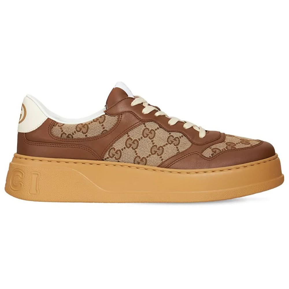 GUCCI GG Canvas leather-trimmed sneakers - Copva