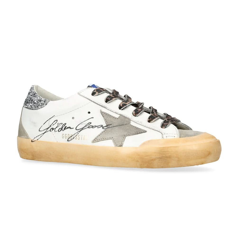 Golden Goose Wmns Superstar Penstar Classic 'White Silver Glitter' - Copva