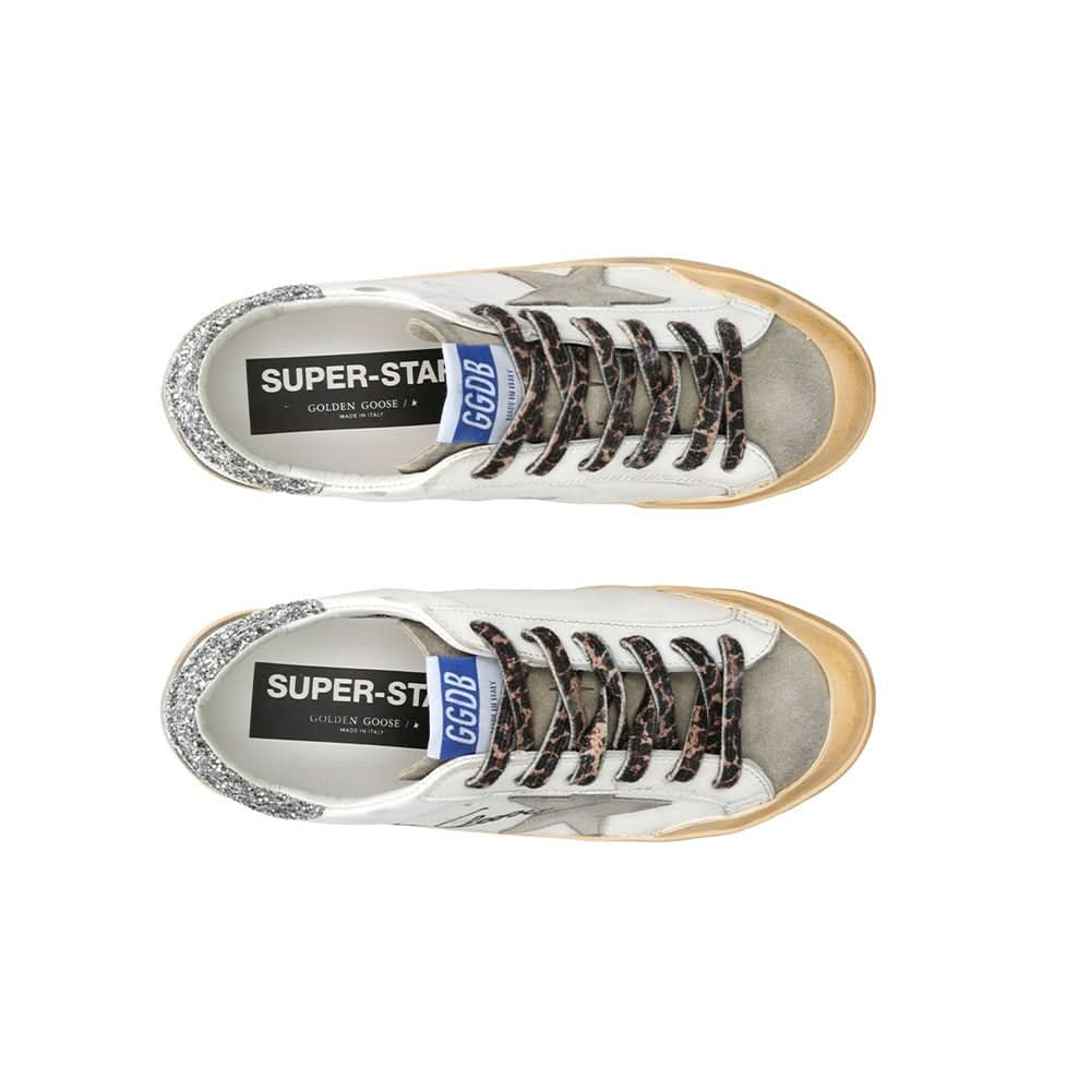 Golden Goose Wmns Superstar Penstar Classic 'White Silver Glitter' - Copva