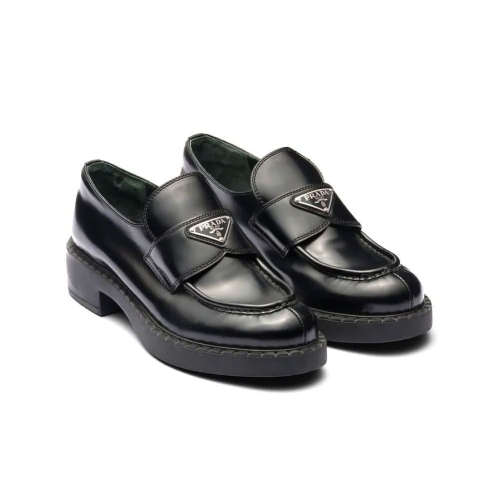 Prada Chocolate brushed leather loafers - Copva