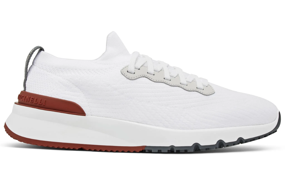 Brunello knitted low-top sneakers "White"