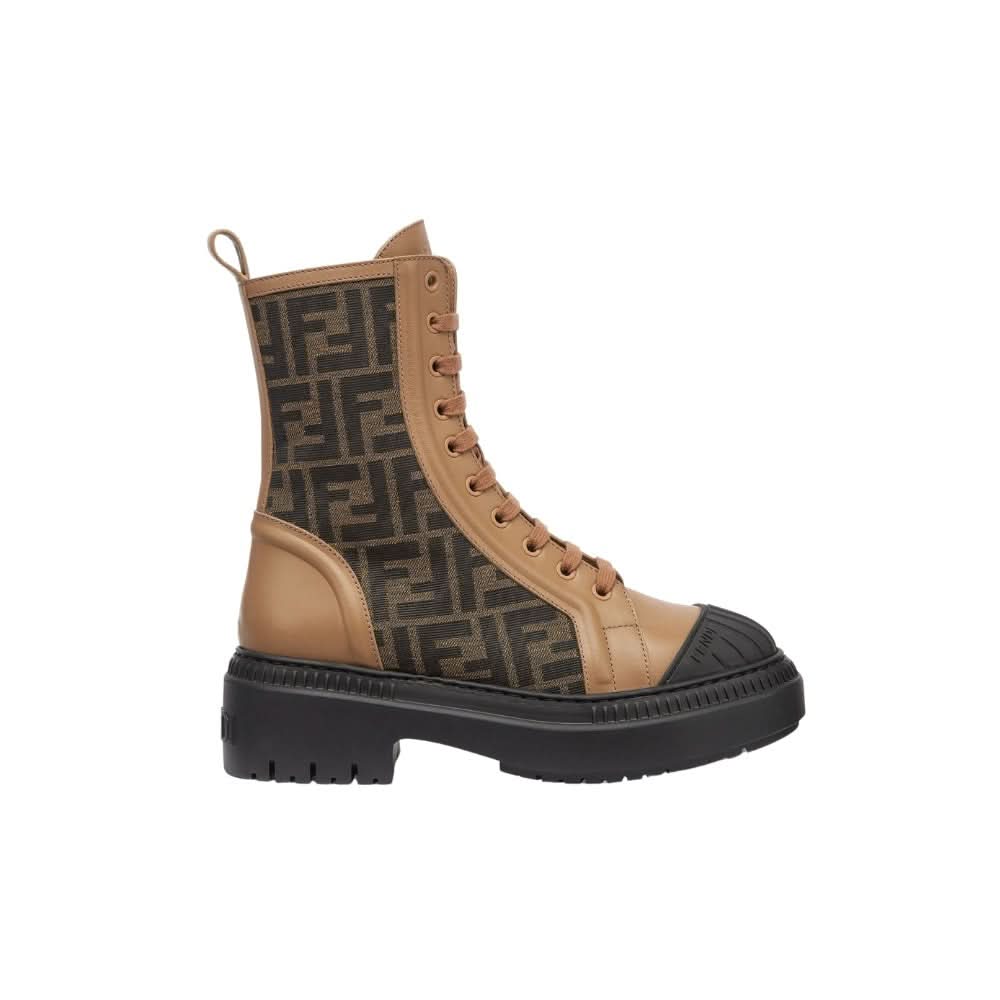 Fendi Wmns FF Motif Domino Biker Boot 'Beige' - Copva