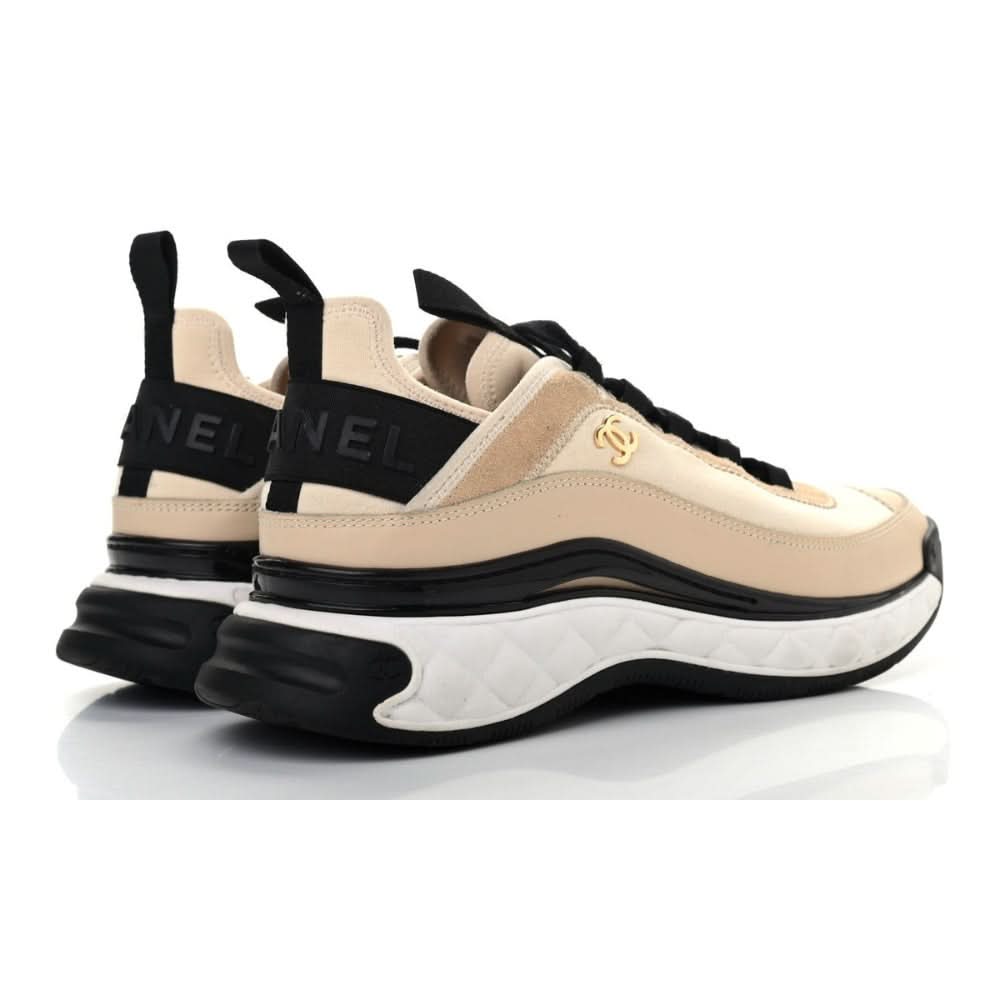 Chanel Velvet Calfskin & Mixed Fibers Sneaker 'Beige' - Copva
