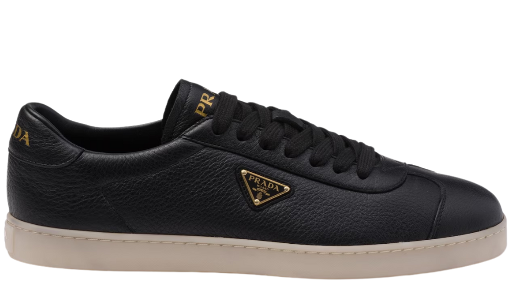 Prada Lane Leather Sneakers 'Black'