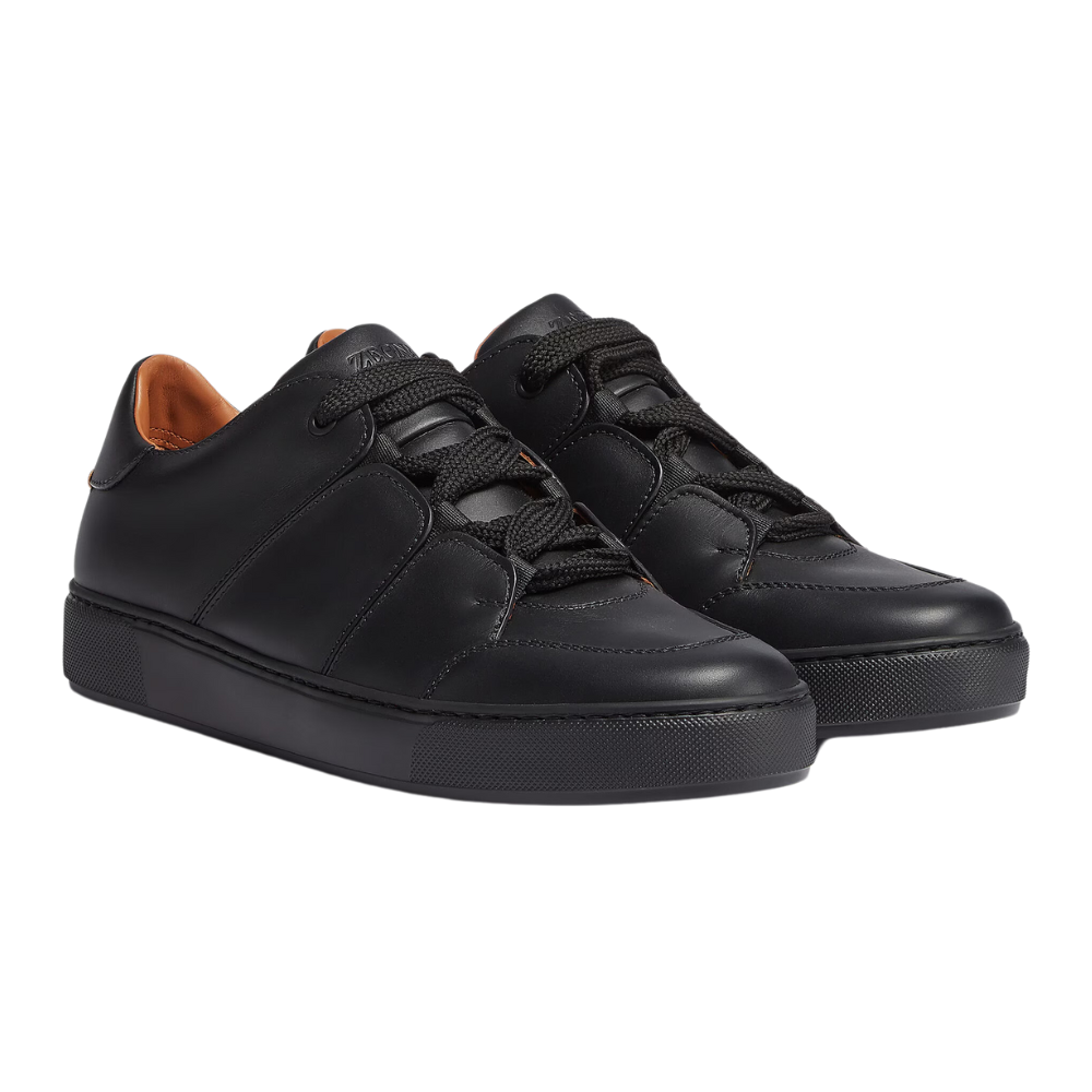 Zegna Calfskin Tiziano Sneakers "Black"