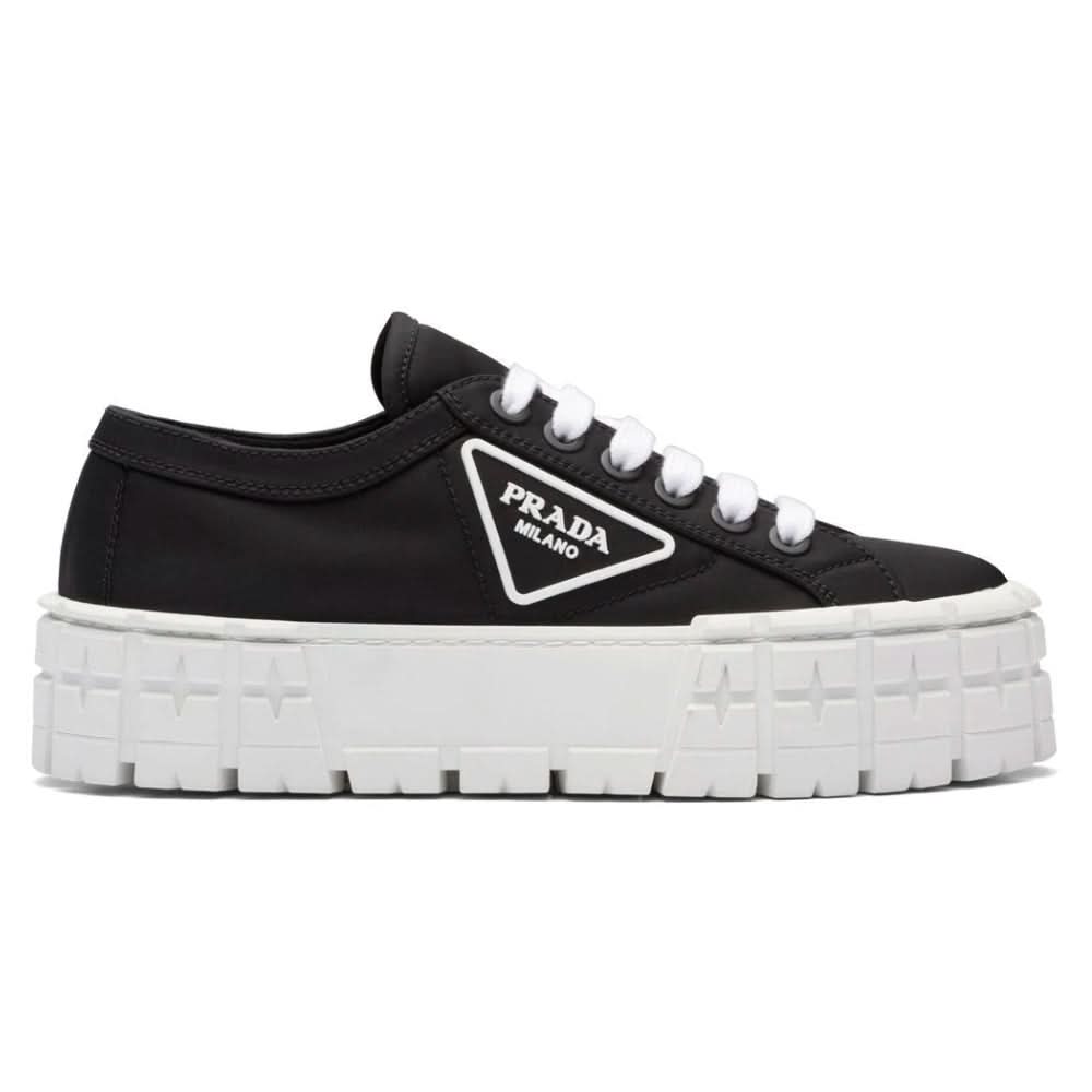 Prada  Gabardine Wheel Platform 'Black White' - Copva