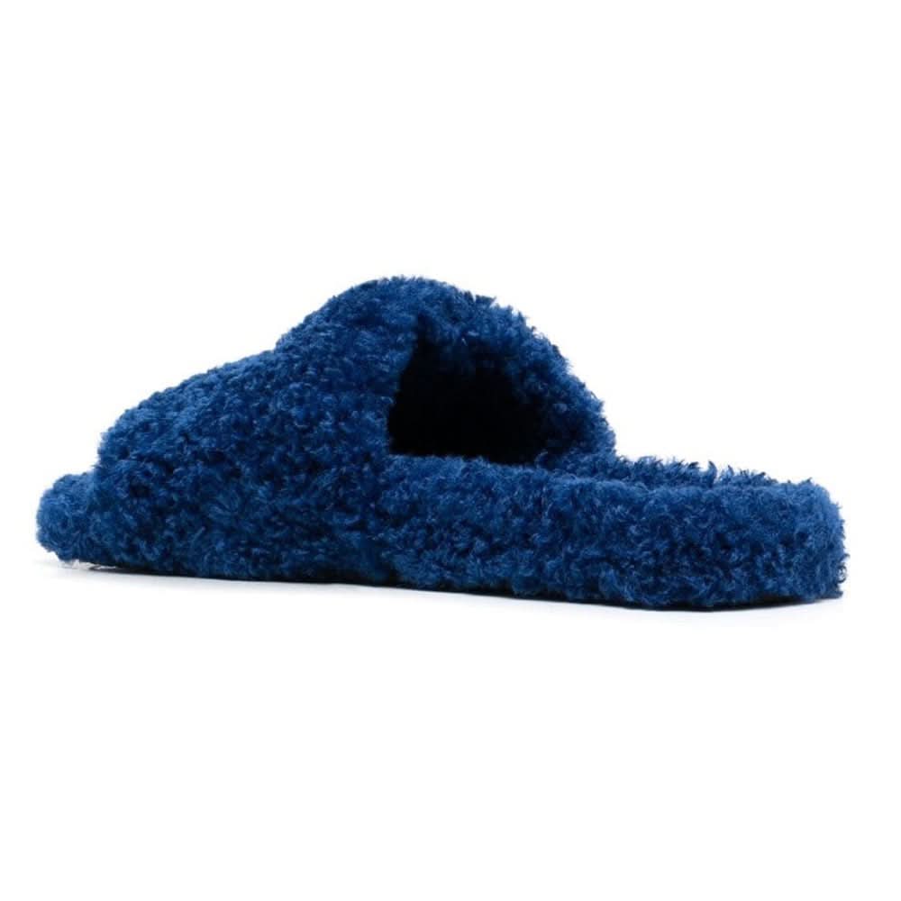 Balenciaga logo-embroidered slides "Blue" - Copva