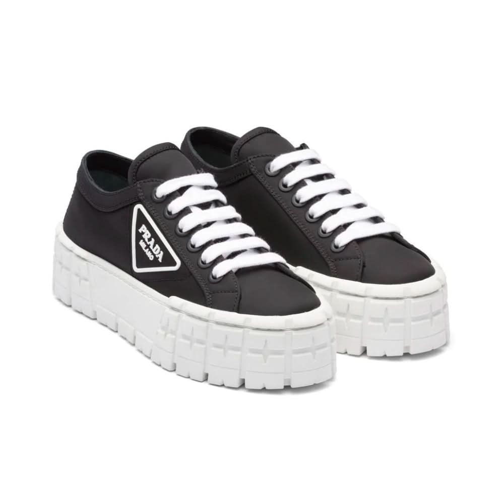 Prada  Gabardine Wheel Platform 'Black White' - Copva