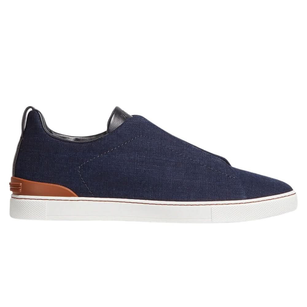Zegna Cotton Denim Triple Stitch™ Sneakers "Blue" - Copva