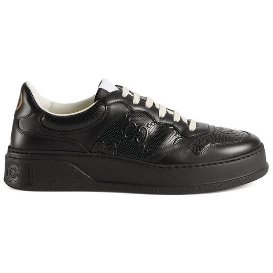 GUCCI Leather GG Embossed Sneakers "Black" - Copva