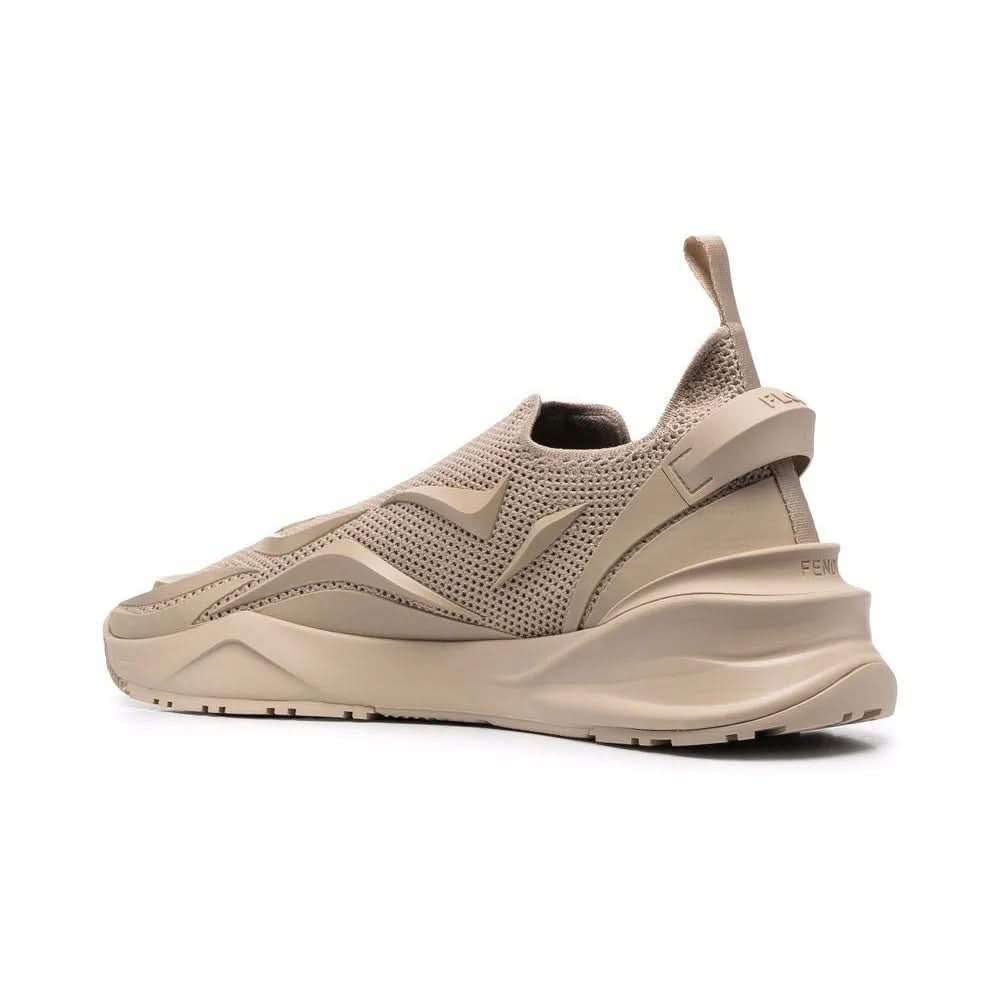 Fendi Flow - Beige Mesh Running Sneakers - Copva