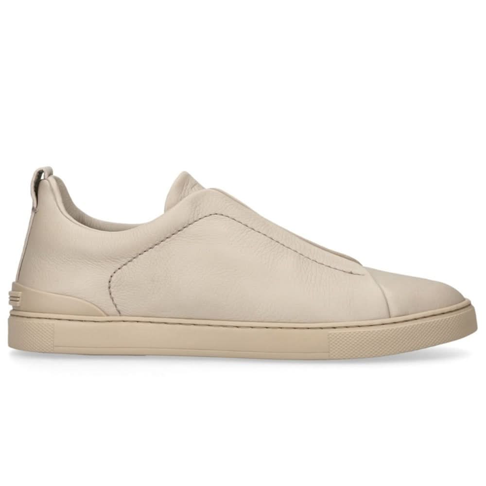 Zegna Triple Stich leather sneakers "Beige"