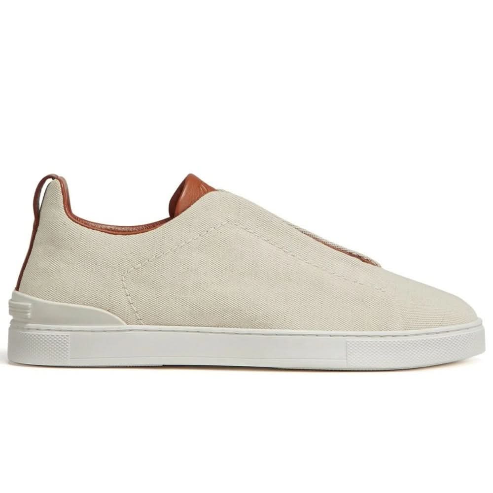 Zegna Triple Stitch canvas sneakers "Egg shell" - Copva