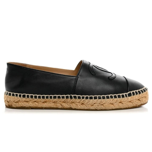 CHANEL Lambskin CC Espadrilles 38 'Black' - Copva