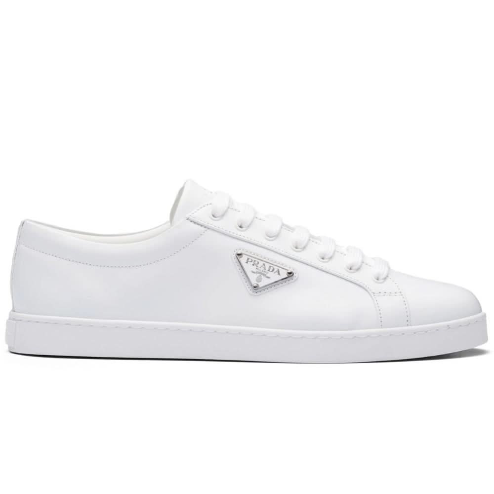 Prada Brushed Leather Sneaker 'White' - Copva