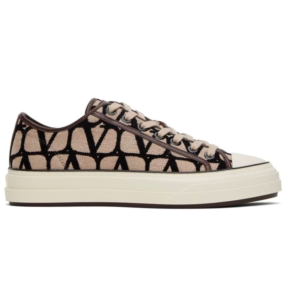 Valentino Garavani Beige & Black Totaloop Sneaker - Copva