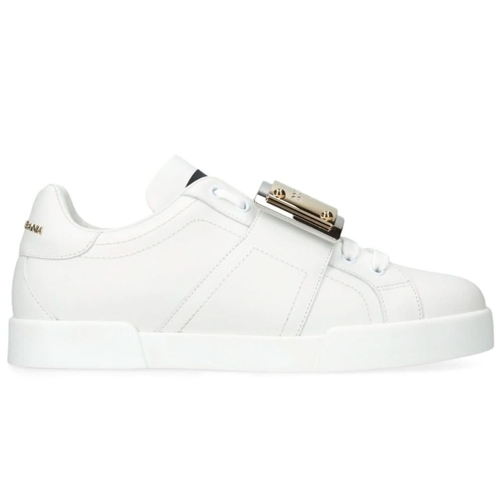 DOLCE & GABBANA  Leather Portofino Buckle "White" - Copva