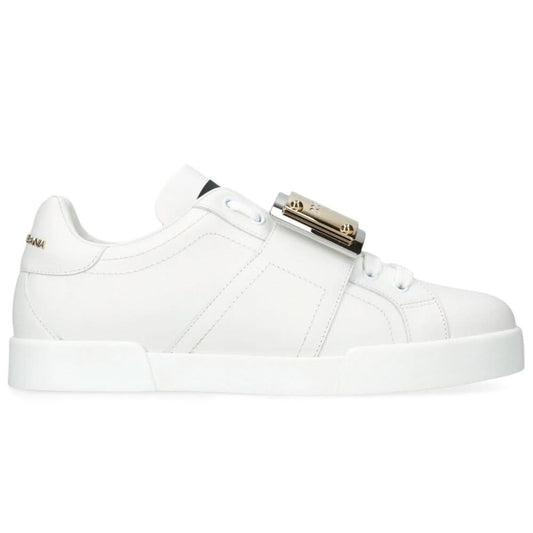 DOLCE & GABBANA  Leather Portofino Buckle "White" - Copva
