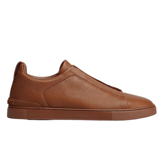 Zegna Triple Stich leather sneakers "Vicuna" - Copva