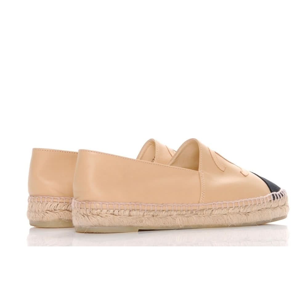 CHANEL Lambskin CC Espadrilles 40 'Beige Black' - Copva