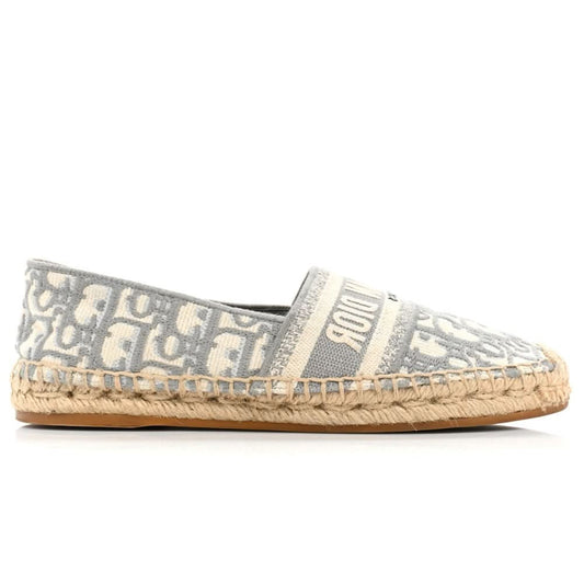 CHRISTIAN DIOR Oblique Embroidered Granville 15mm Espadrilles 37 Grey Stone - Copva