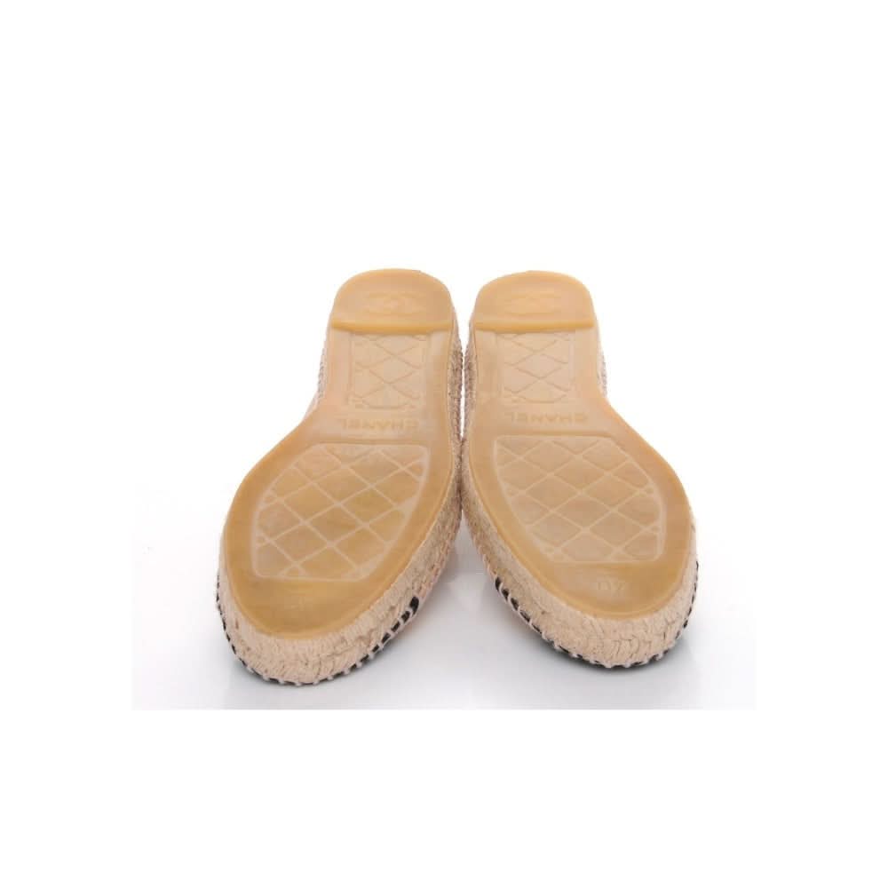 CHANEL Lambskin CC Espadrilles 40 'Beige Black' - Copva