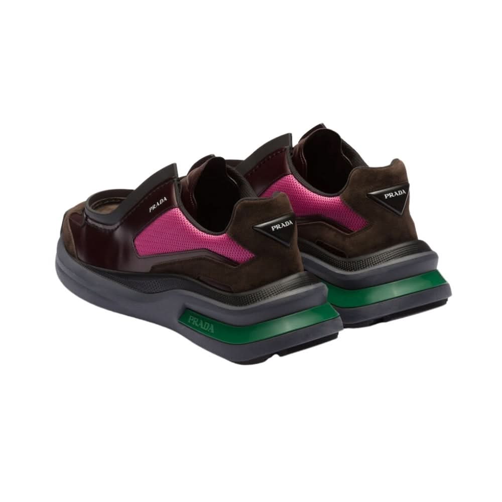 Prada Brown Systeme Leather Trainers - Copva