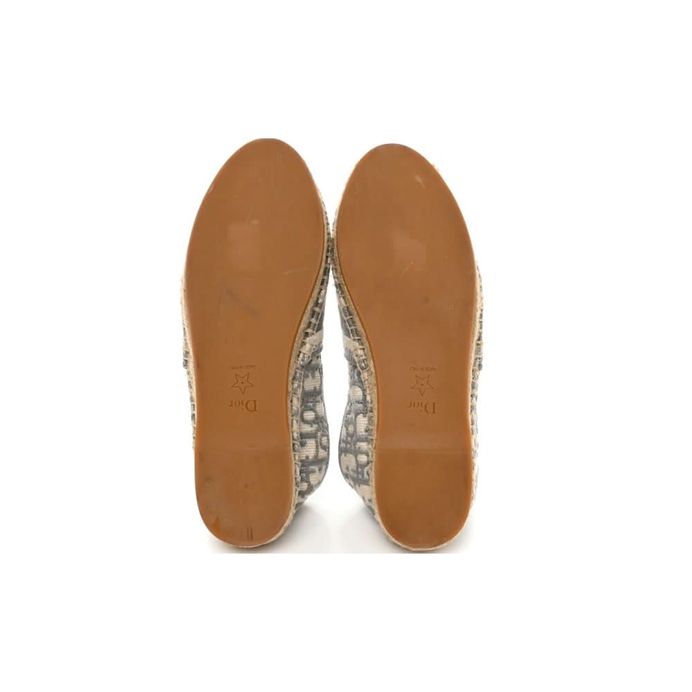 CHRISTIAN DIOR Oblique Embroidered Granville 15mm Espadrilles 37 Grey Stone - Copva