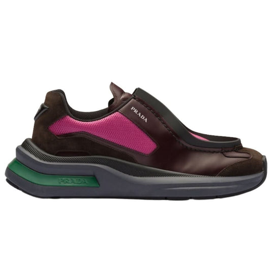 Prada Brown Systeme Leather Trainers - Copva
