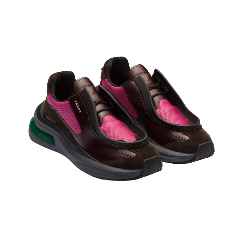 Prada Brown Systeme Leather Trainers - Copva