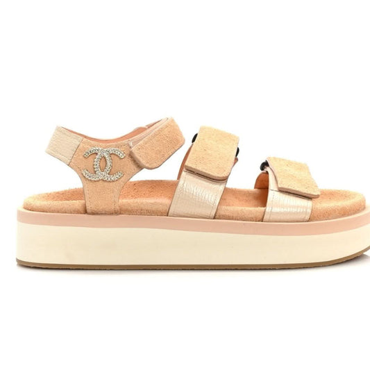 CHANEL Suede Calfskin Velcro "Beige" - Copva