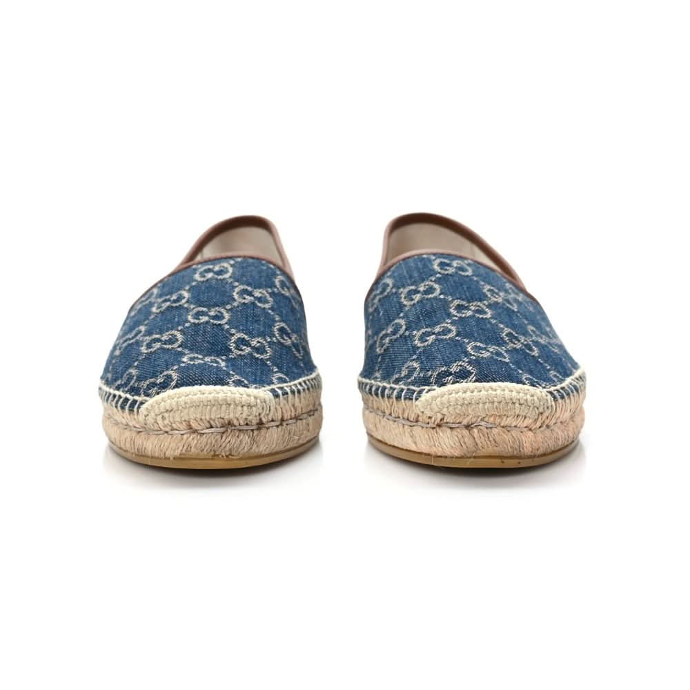 GUCCI Denim GG Monogram Espadrilles 40 Blue Tea Cuir - Copva