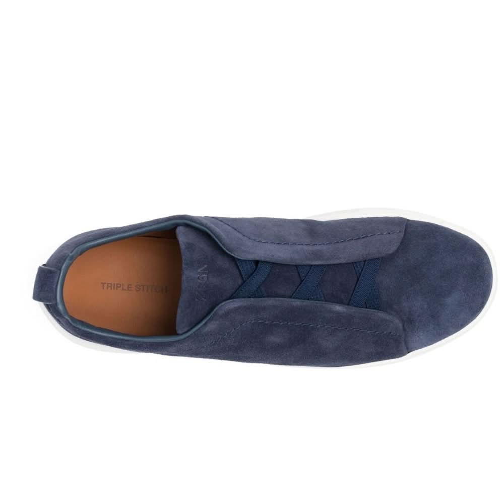 Zegna slip-on suede sneakers "Blue" - Copva