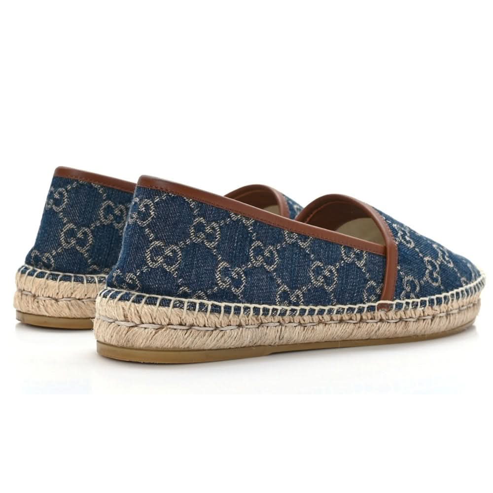 GUCCI Denim GG Monogram Espadrilles 40 Blue Tea Cuir - Copva