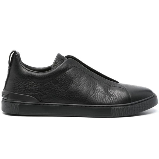 Zegna Triple Stich leather sneakers "Black" - Copva