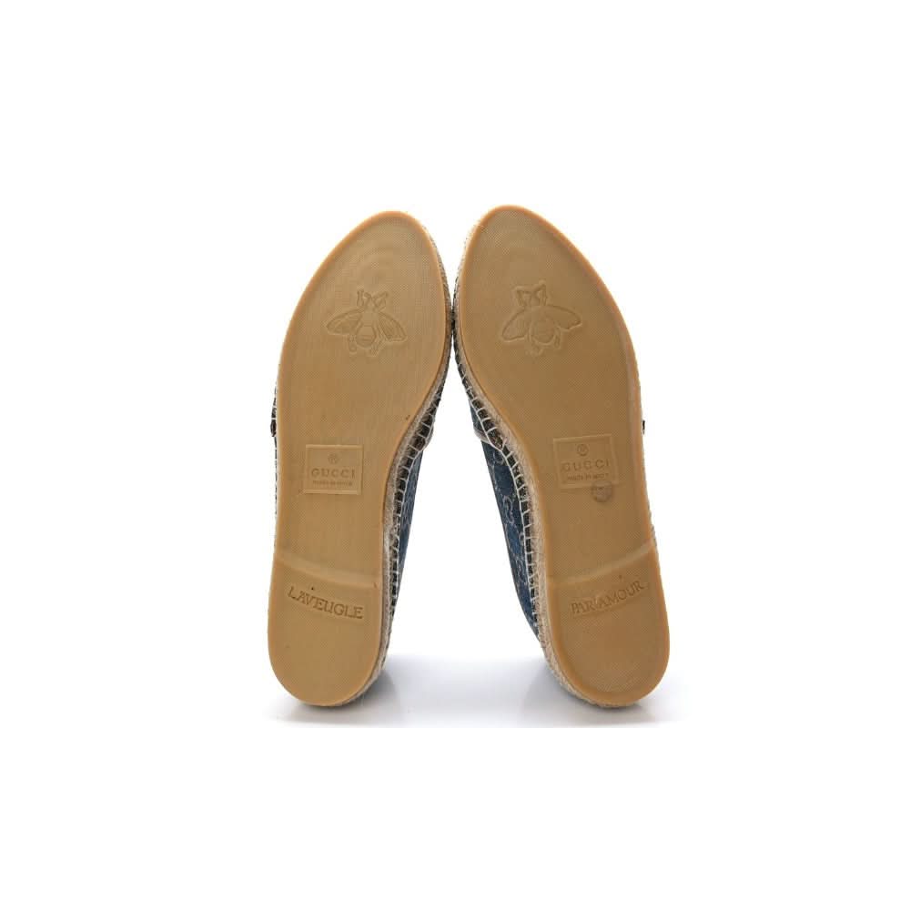 GUCCI Denim GG Monogram Espadrilles 40 Blue Tea Cuir - Copva