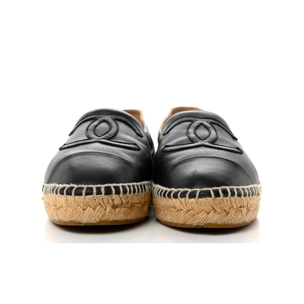 CHANEL Lambskin CC Espadrilles 38 'Black' - Copva