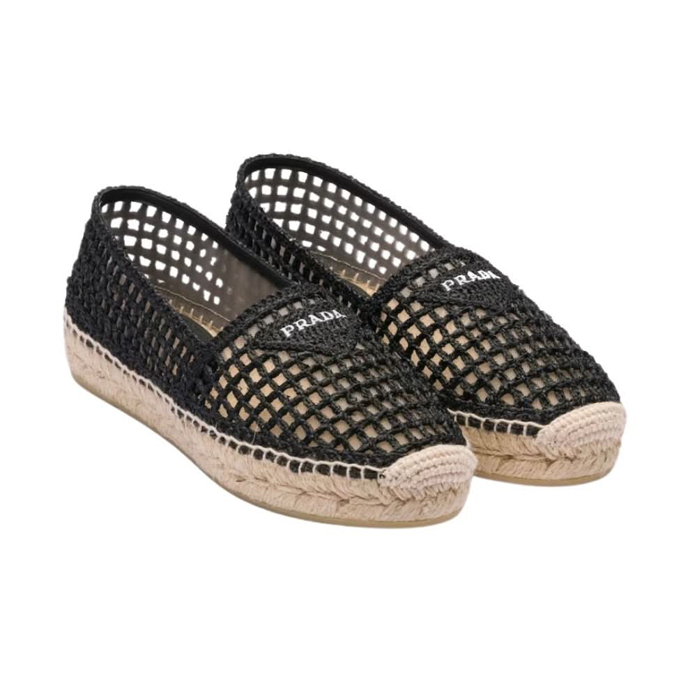 Prada Crochet espadrilles 'Black' - Copva