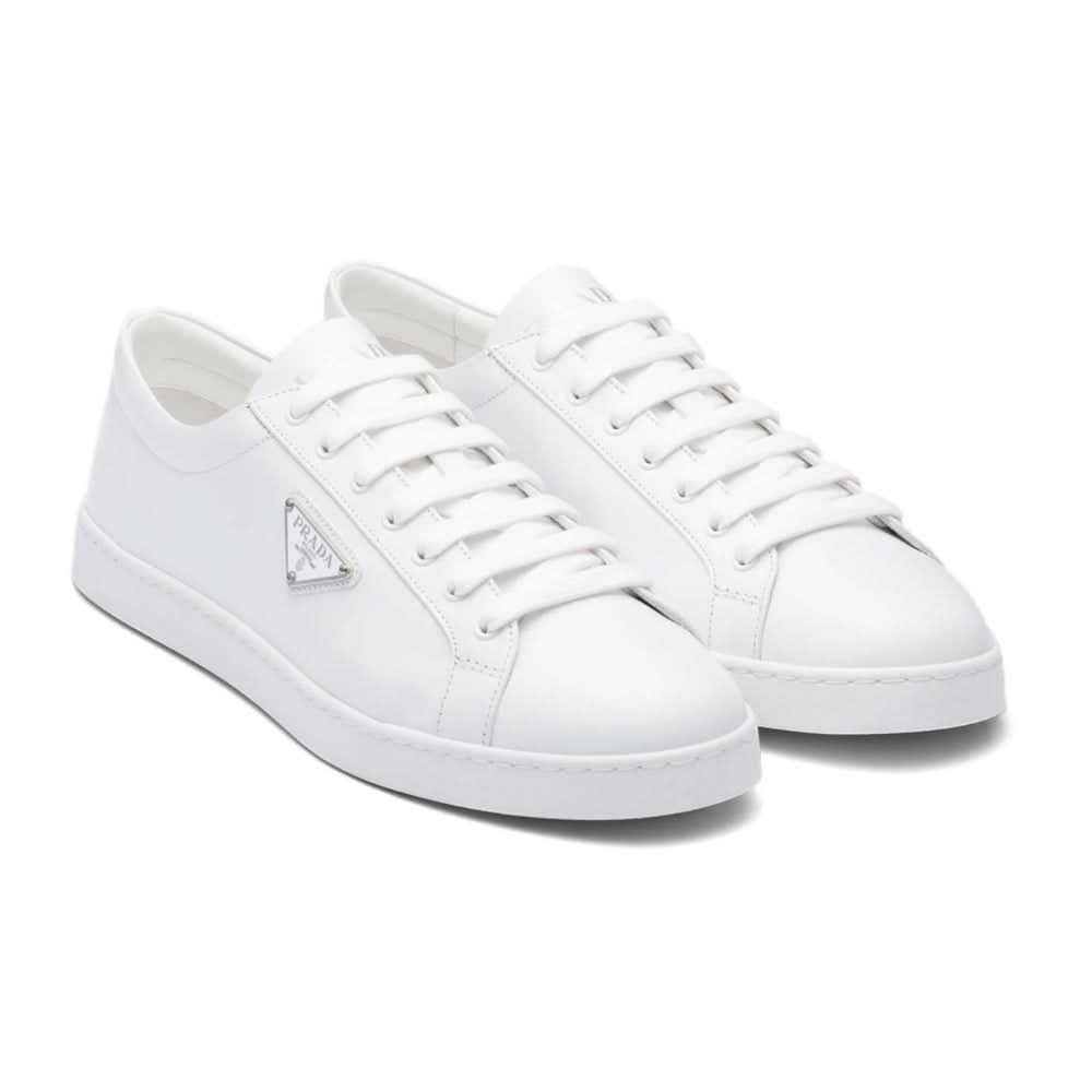 Prada Brushed Leather Sneaker 'White' - Copva