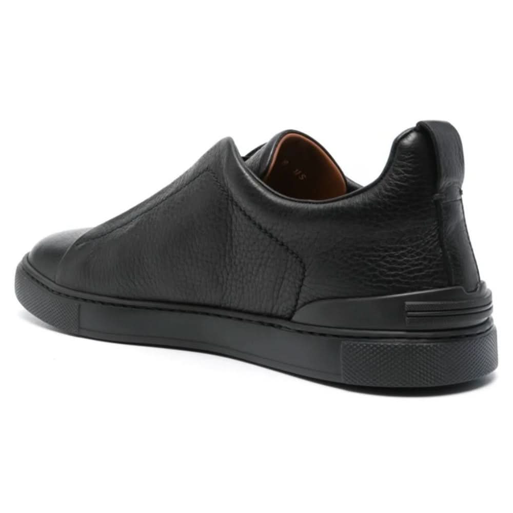 Zegna Triple Stich leather sneakers "Black" - Copva