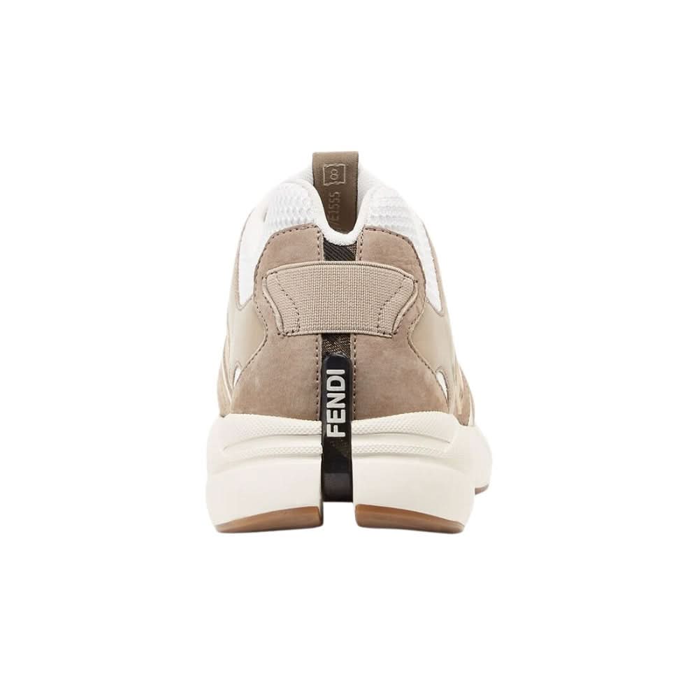 Fendi faster training shoes Beige nubuck leather low-top shoes - Copva