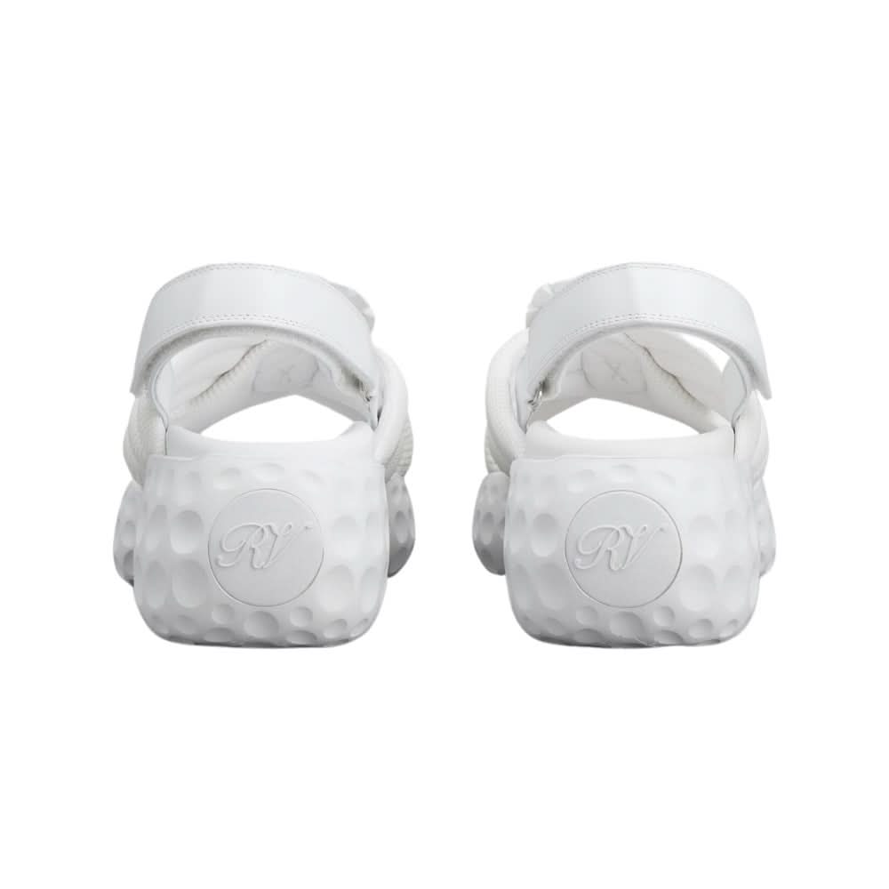 Roger Vivier Viv' Run Light Strass Buckle Sandals in Fabric 'White' - Copva