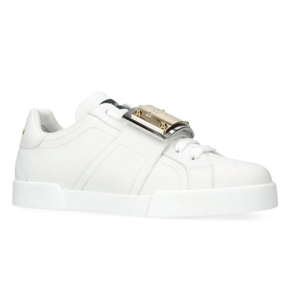 DOLCE & GABBANA  Leather Portofino Buckle "White" - Copva