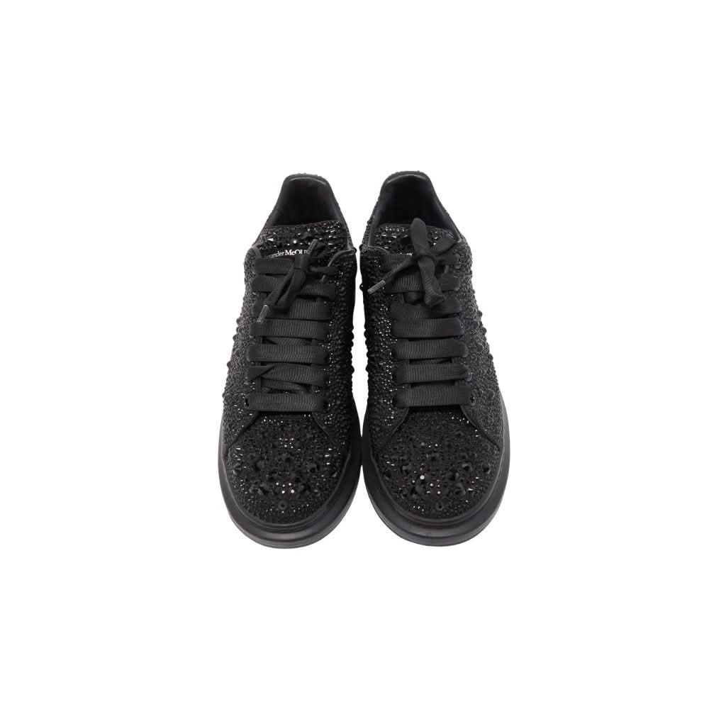 Alexander McQueen oversized Black Crystal Embellished Leather Oversized Sneakers - Copva